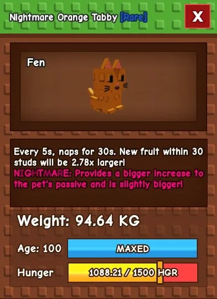 HUGE NIGHTMARE ORANGE TABBY 94.64KG INSTANT DELIVERY GAG HUGE ORANGE TABBY — Account account