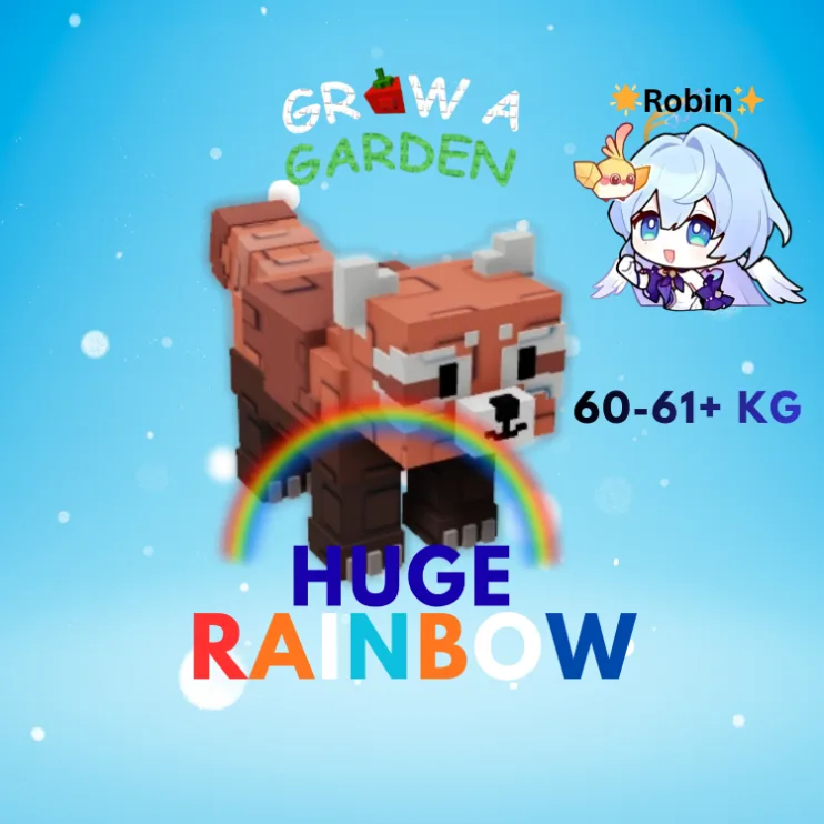 HUGE Rainbow Red Panda - 60-61+KG - Grow a Garden