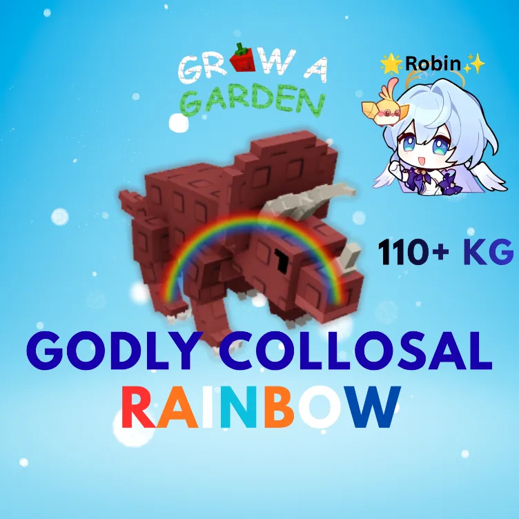 GODLY Collosal Rainbow Triceratops - 110+KG - Grow a Garden