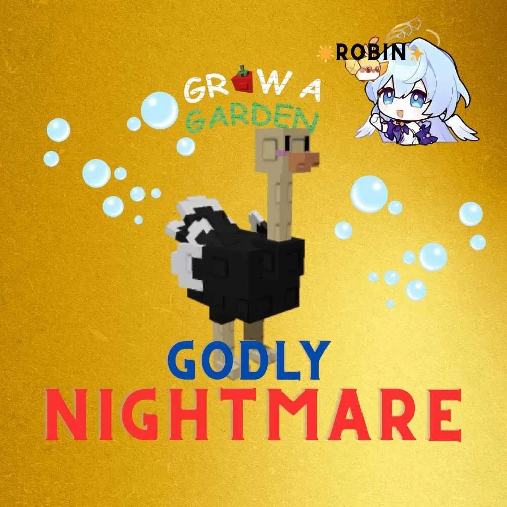 Nightmare Godly Ostrich - 95+ Kg Max - Passive Max 1-10 - Grow a Garden — Account account