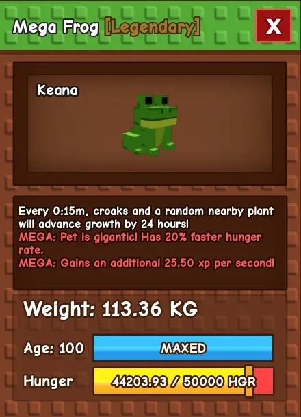 MEGA FROG 113.36KG - GROW A GARDEN — Account account