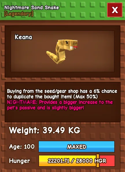 CHEAP 39kg Nightmare Sand Snake! Fast Delivery — Account account