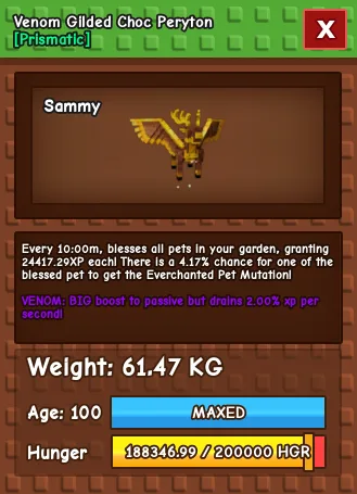 60kg Venom Glided Choc Peryton