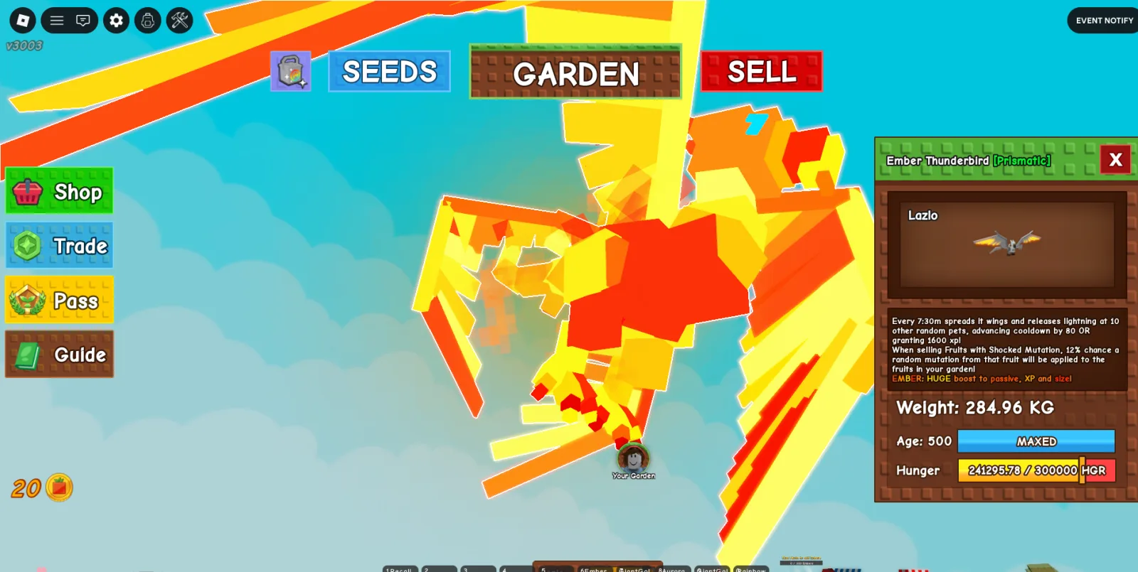 284.96kg Ember Thunderbird