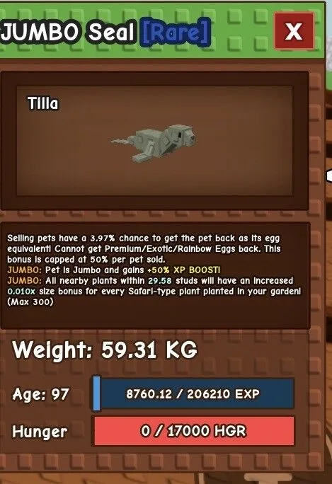 60kg Jumbo Seal Seni-Titanic — Account account