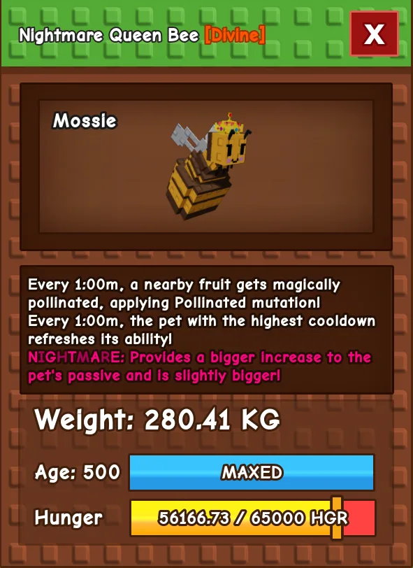 HUGE QUEEN BEE NM / VENOM / EVER 280KG+ AGE 500