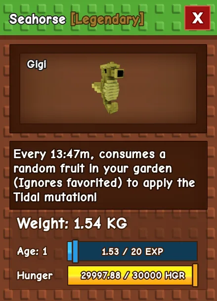 Seahorse LEGENDARY Age 1 1.54KG