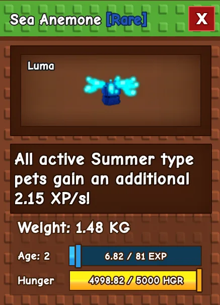 Sea Anemone RARE Age 2 1.48KG