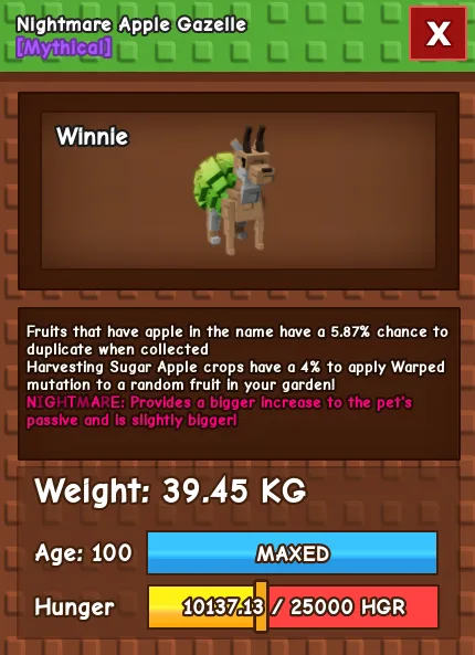 CHEAP Nightmare 39kg Apple Gazelle! Fast Delivery