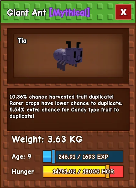 Giant Ant MYTHICAL Age 9 3.63KG