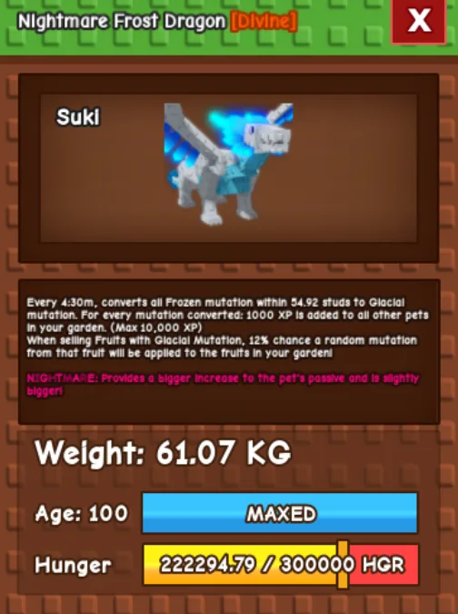 HUGE FROST DRAGON NM / VENOM / EVER 60KG 61KG — Account account