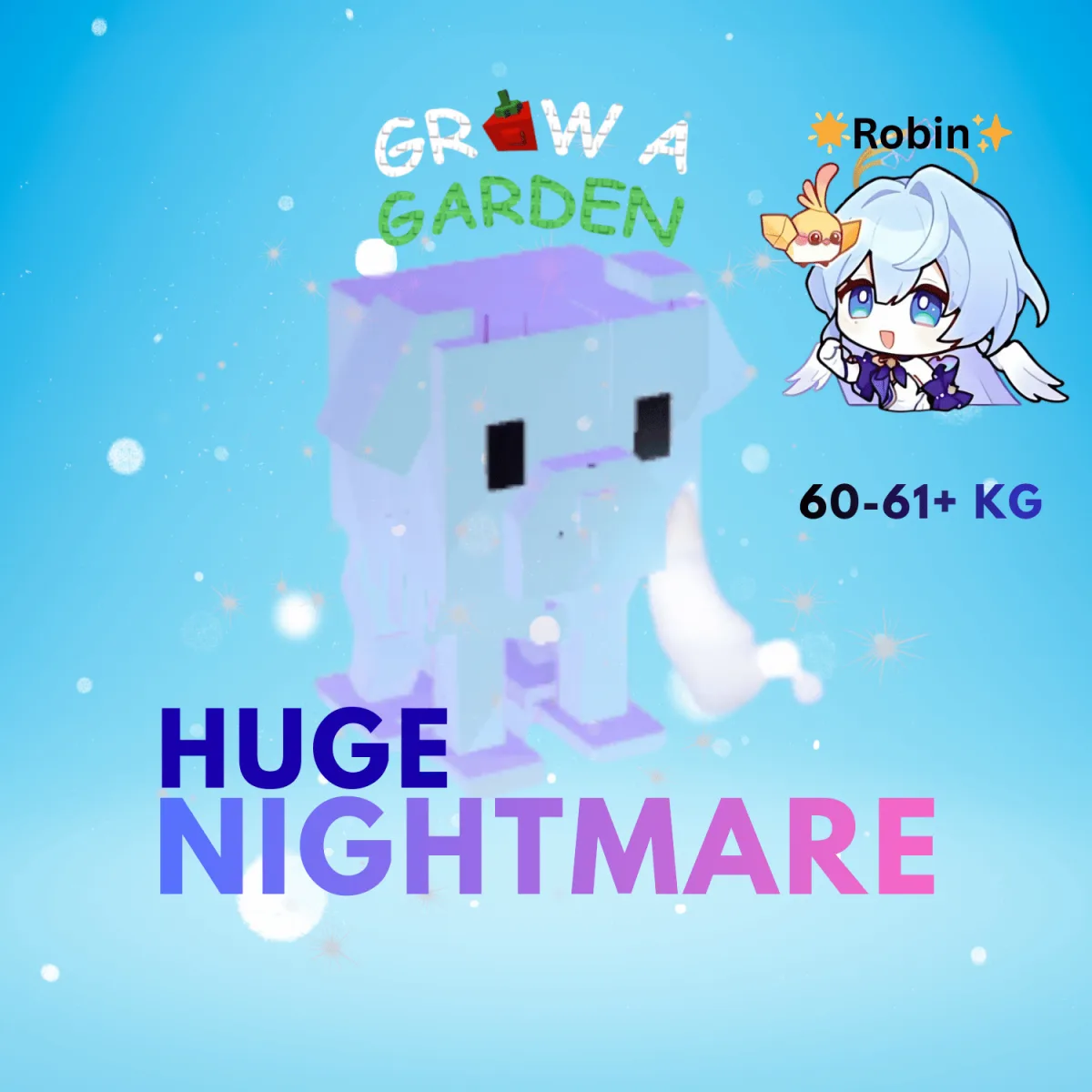 HUGE Nightmare Ghostly Bone Dog - 60-61+KG - 5sCD - Grow a Garden