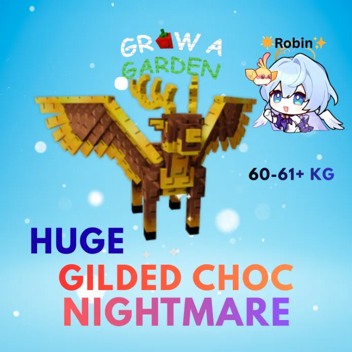 HUGE Nightmare Gilded Choc Peryton - 60-61+KG - Grow a Garden — Account account