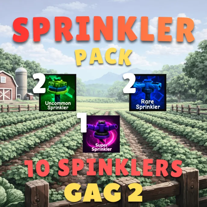 SPRINKLER PACK - 1 SUPER, 2 RARE, 2 UNCOMMON SPRINKLERS - GROW A GARDEN 2 — Account account