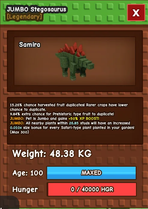JUMBO HUGE STEGOSAURUS 48.38KG AGE 100 — Account account