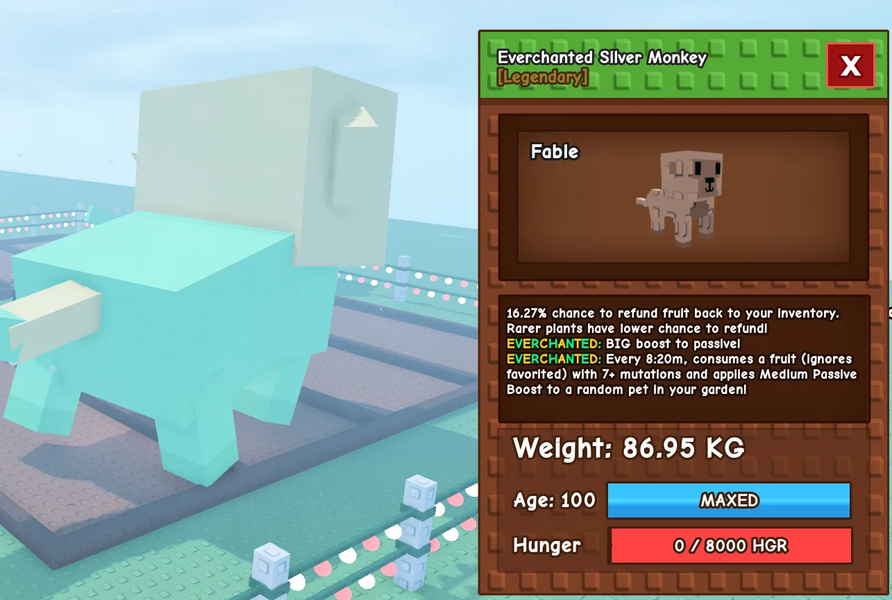 Bundle Father and Son Silver Monkey: 67KG+ and 86KG+ Everchanted Silver Monkey // The Best pet for Magpie Method // 30 + Return fruits after selling