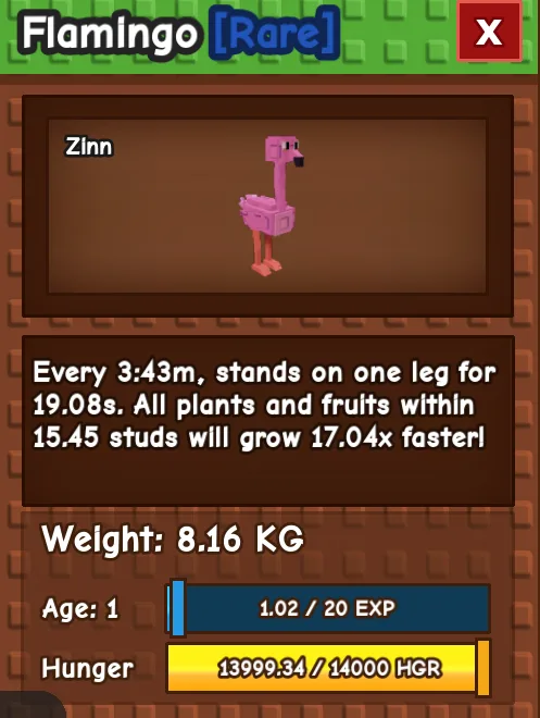 TITANIC FLAMINGO AGE 1 8.16KG GAG PET INSTANT DELIVERY — Account account