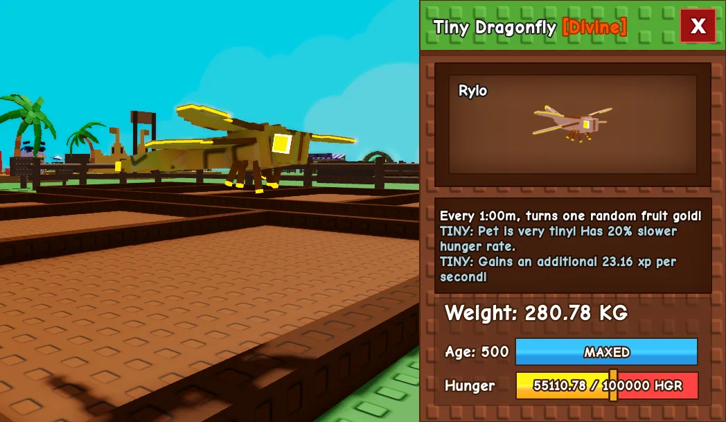 280.78kg Tiny Dragonfly Cute Farming