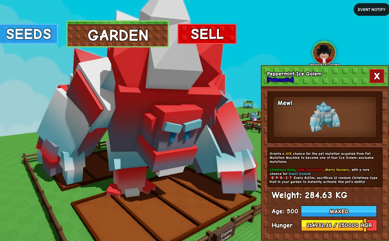 284.63kg Peppermint Ice Golem