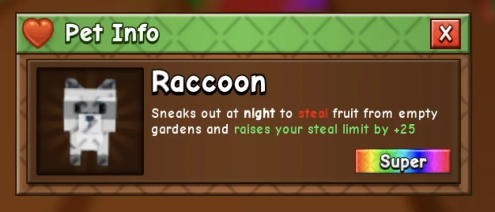 Raccoon (Super) — Account account