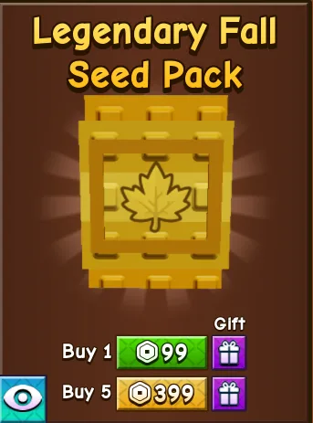 Legendary Fall Seed Pack 99R Fast Delivery
