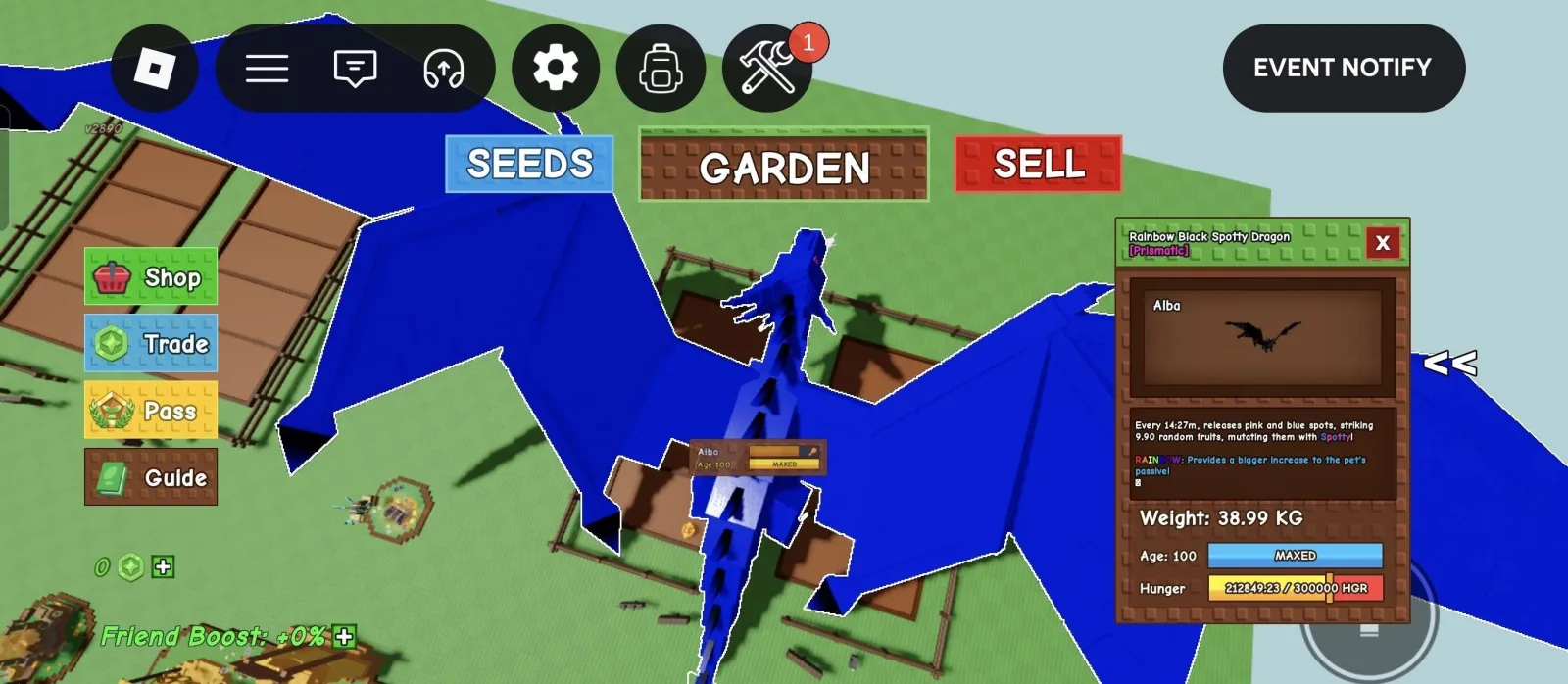Huge RAINBOW Black Spotty Dragon - 38.99 KG (Age 100) — Account account
