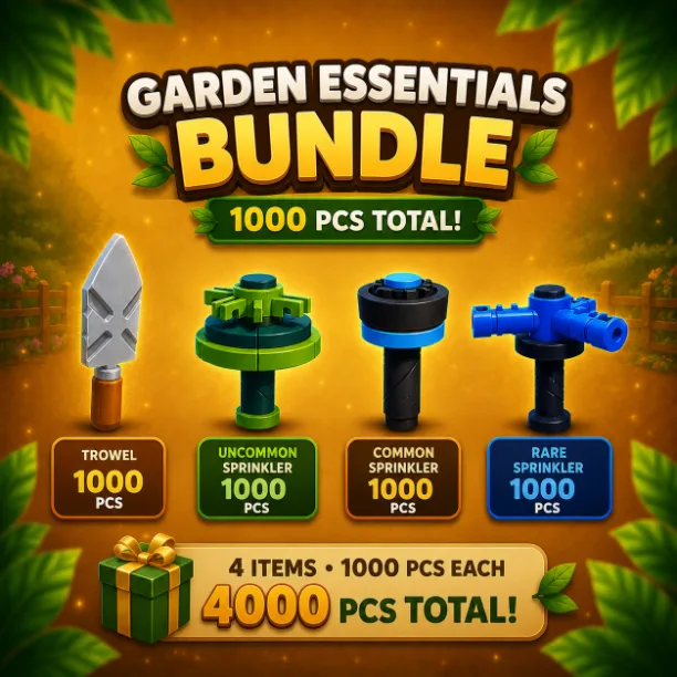 4000 FARMING BUNDLE 1000 TROWELS + 100 RARE + 1000 UNCOMMON + 1000 COMMON SPRINKLERS
