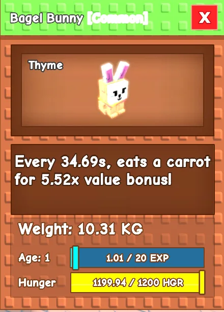 GODLY TITANIC COLOSSAL BAGEL BUNNY 10.31 KG Age 100 103.1 kg