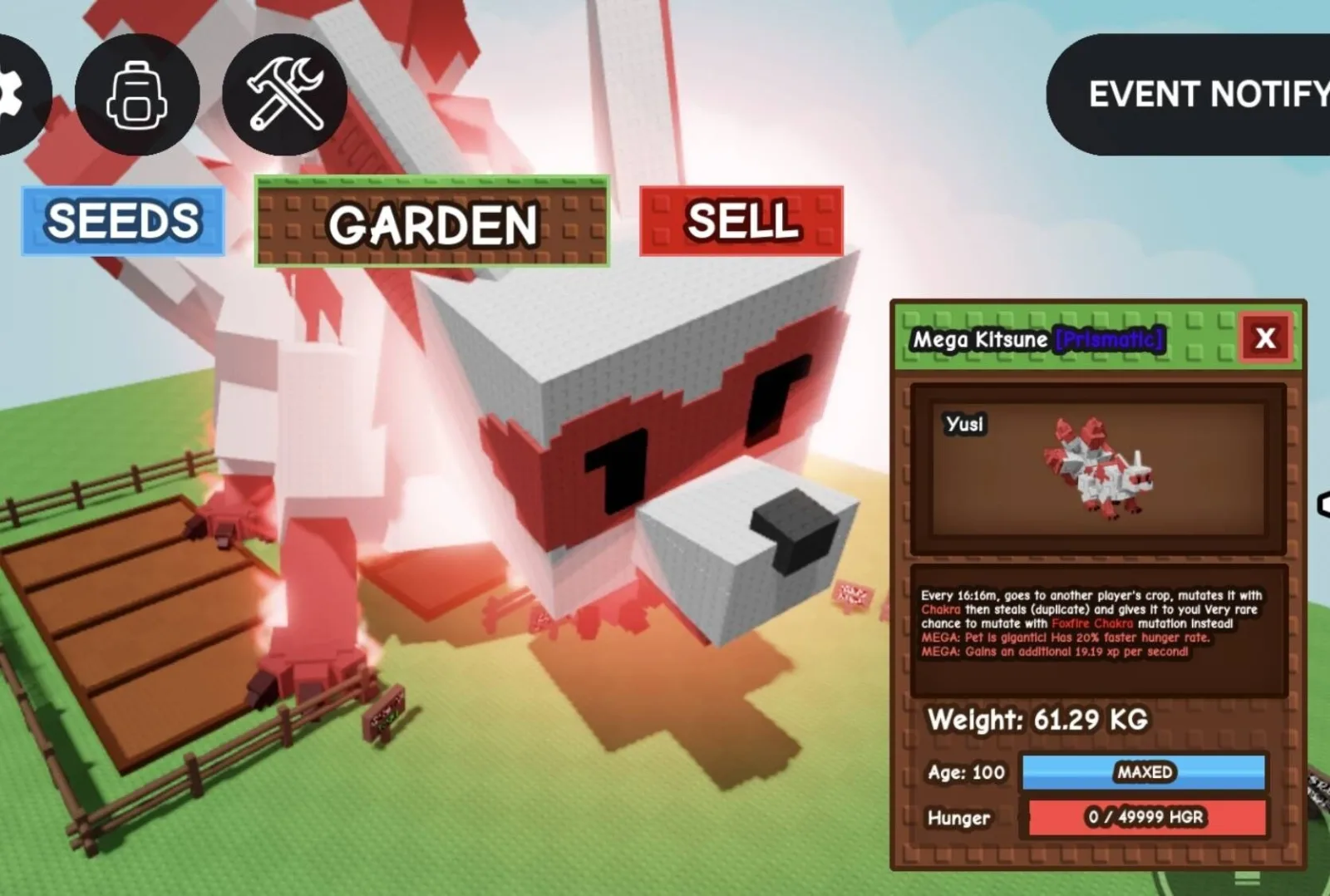 Huge MEGA Kitsune (Red) - 61.29 KG (Age 100)