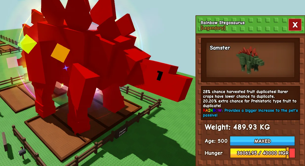 489.93kg Godly Rainbow Stegosaurus