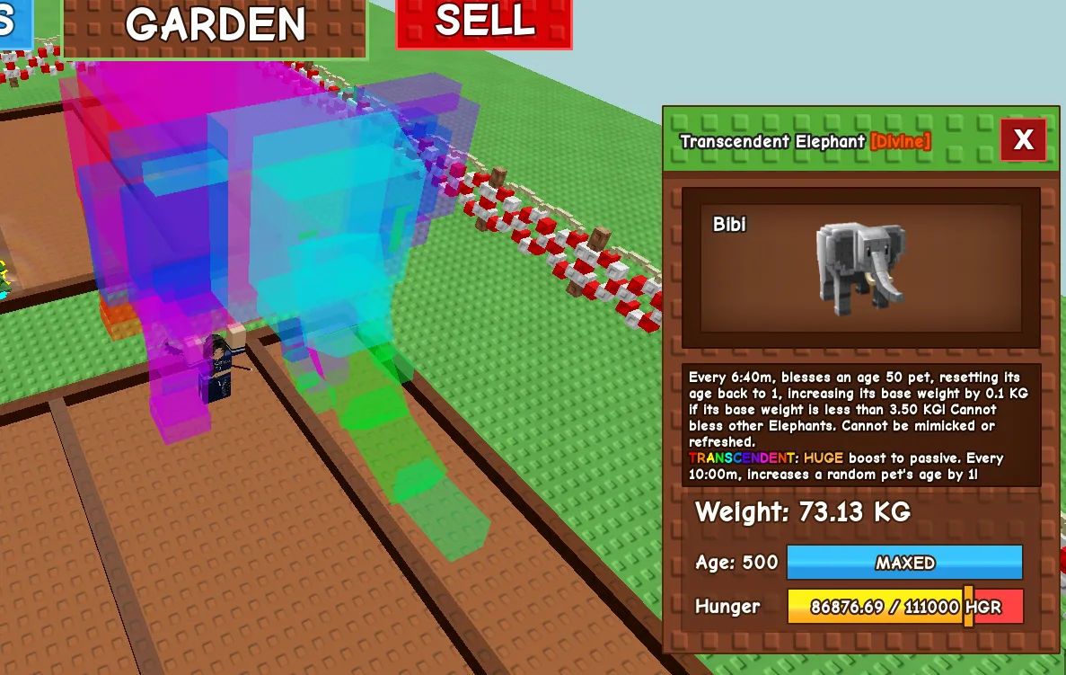 73KG Transcendent Elephant Divine // super handsome // Age 500 MAXED // Base Weight Boost // Strong Passive