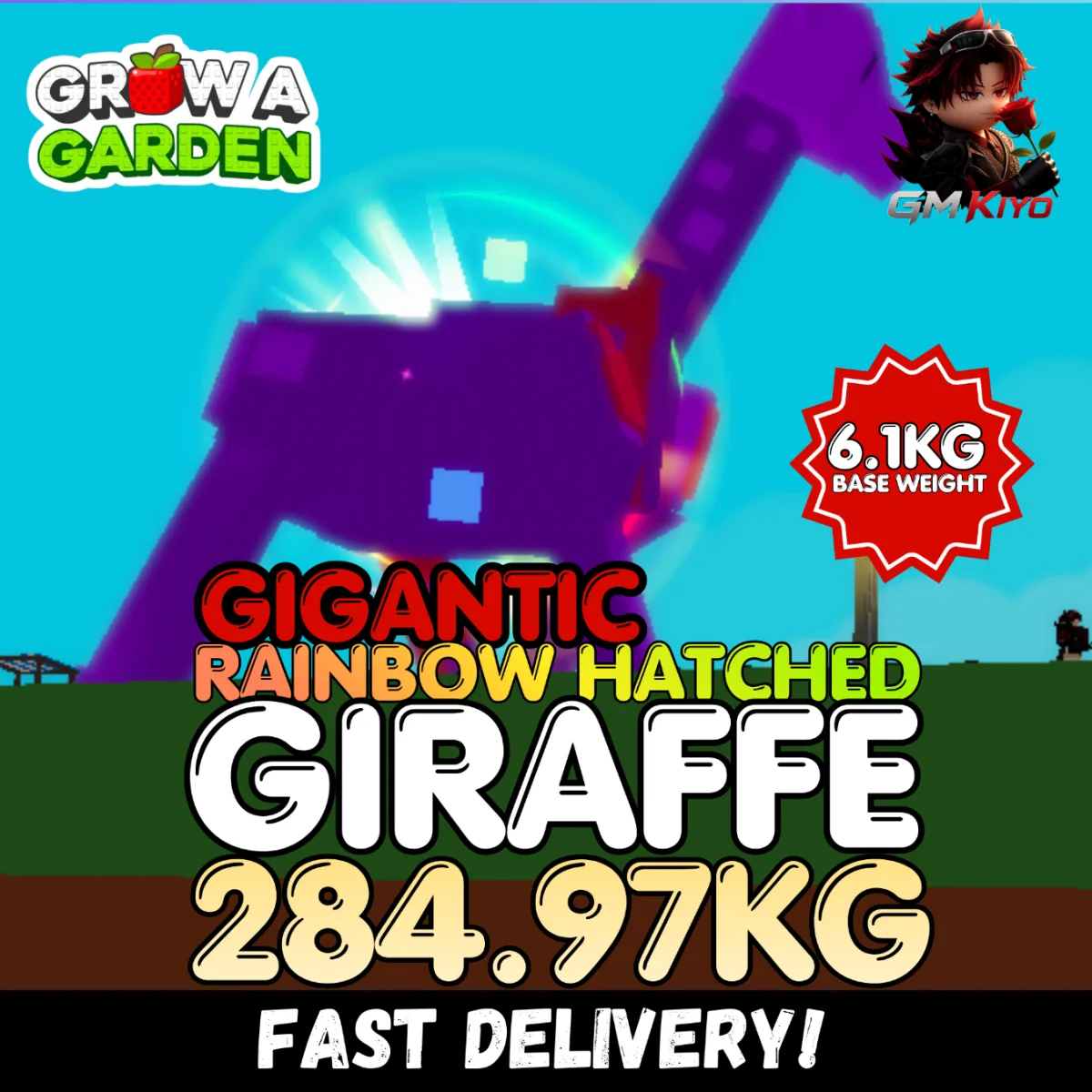 GIGANTIC Rainbow Hatched Giraffe 284.97KG RBH Age 500 INSTANT DELIVERY