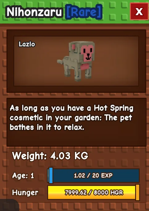 HUGE NIHONZARU AGE 1 4.03KG GAG PET INSTANT DELIVERY — Account account