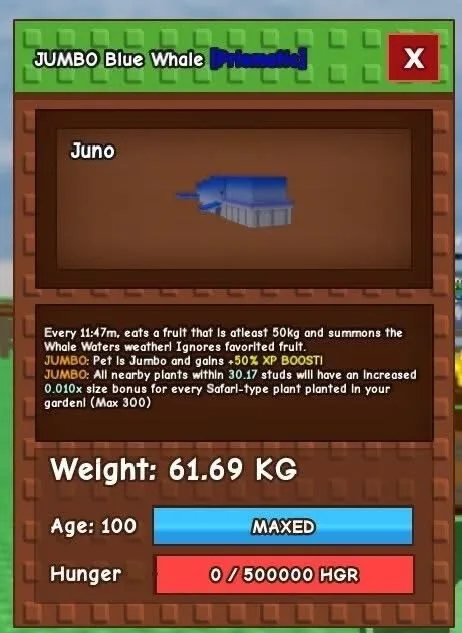 Blue Whale 60Kg+ COLLECTOR ITEM CHEAPEST & INSTANT DELIVERY (MUTATION AND 60+ KG DEPENDS ON STOCK) — Account account