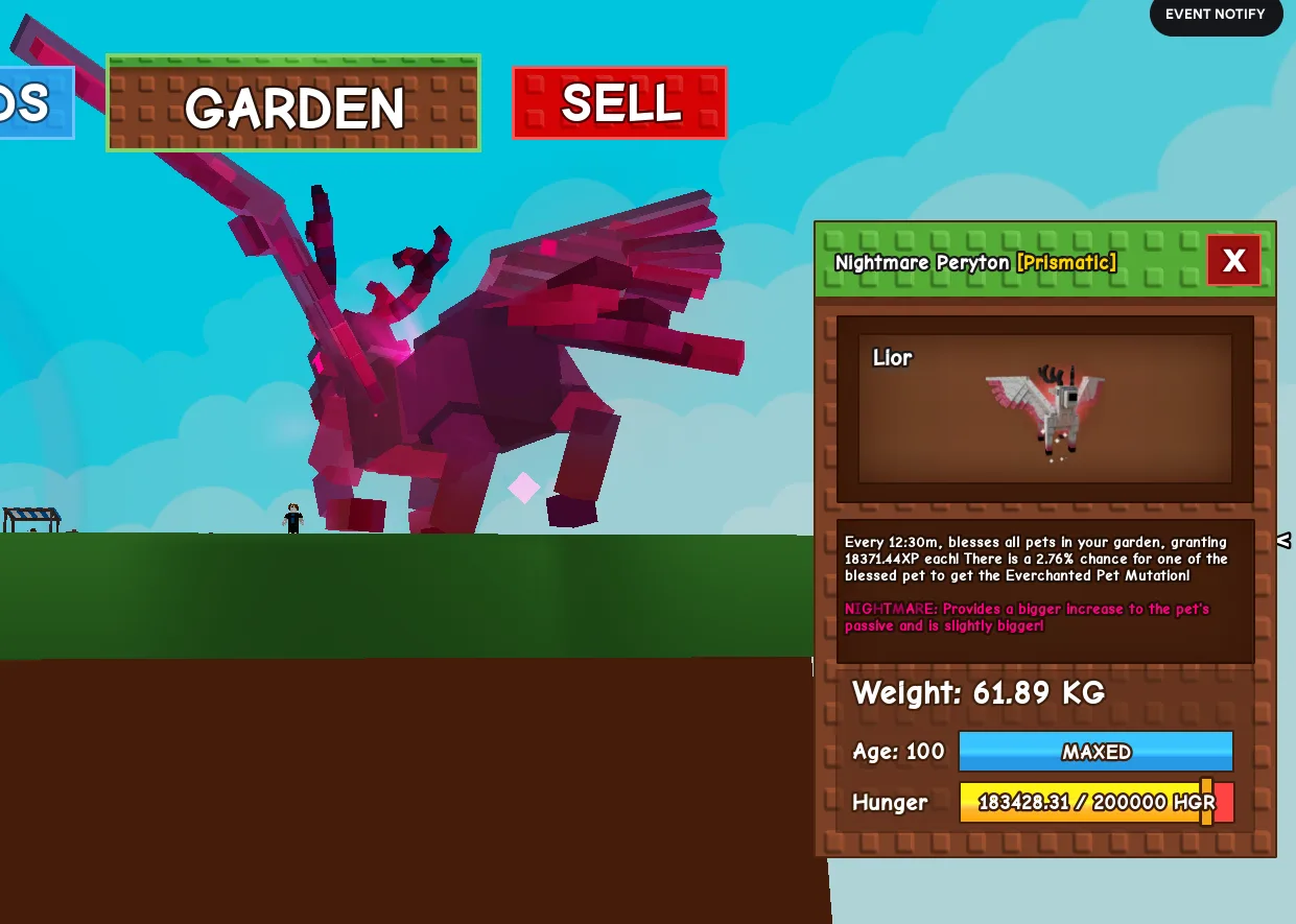 HUGE 60 61 KG PERYTON NIGHTMARE MUTATION // SEMI TITANIC PERYTON — Account account