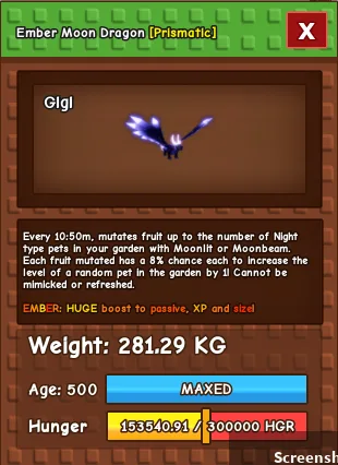 Ember mutated Moon Dragon get it before it s gone
