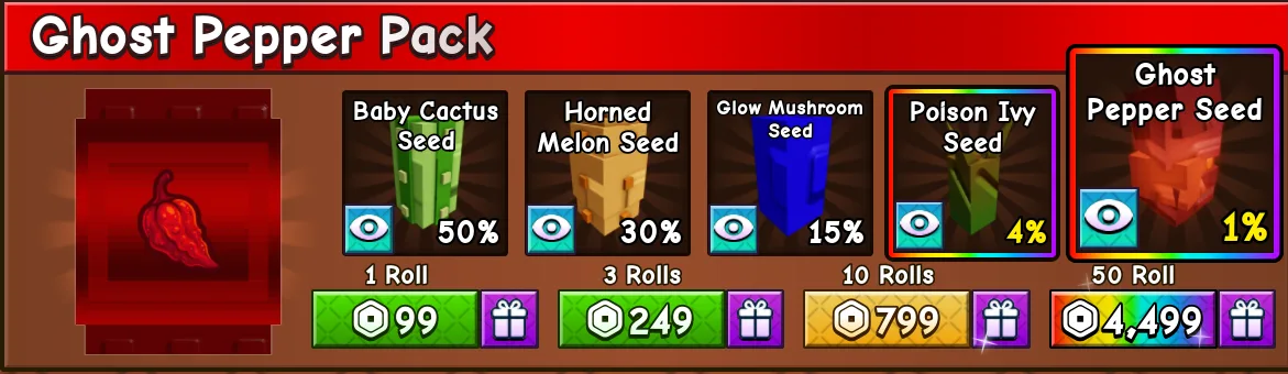50x Ghost Pepper Pack — Account account
