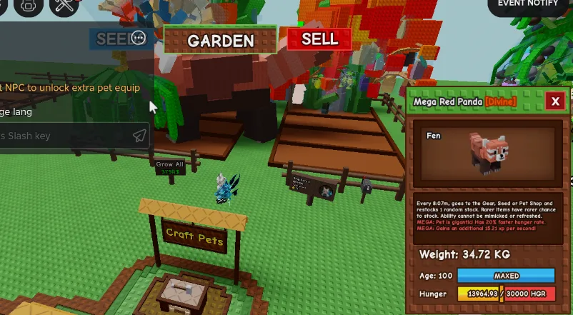 HUGE GIANT MEGA RED PANDA (MEGA MUTATION) 34.72KG 100AGE // CLEAN // CHEAP // RUSH // RARE
