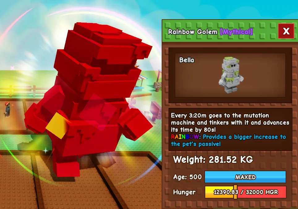 281.52kg Rainbow Golem