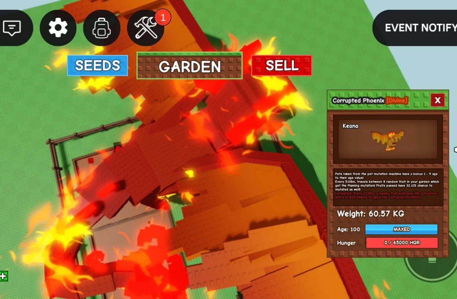 Huge CORRUPTED Phoenix - 60.57 KG (Age 100)