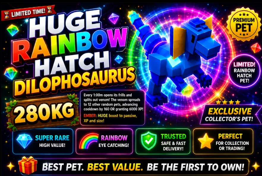 RAINBOW HATCH / HATCHED DILOPHOSAURUS TITANIC HUGE 280KG ( NICE KG & CHEAPEST SELLER )