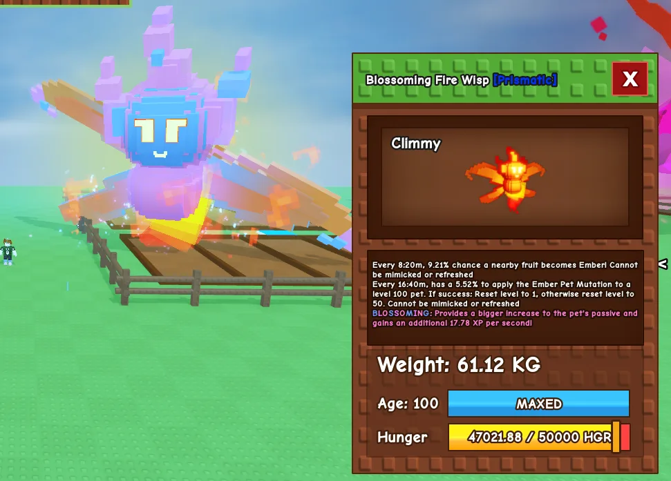 BLOSSOMING FIRE WISP 60KG++ HUGE SEMI TITANIC
