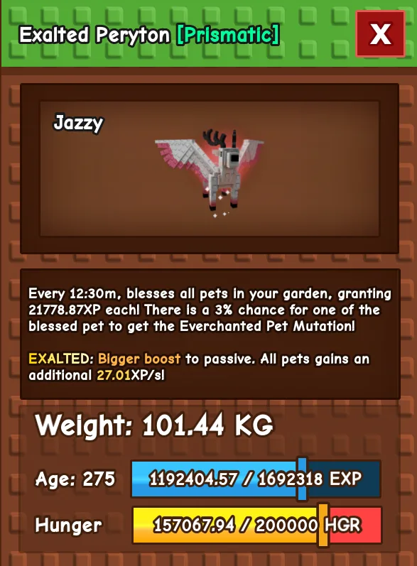 Exalted Peryton Prismatic 101 KG 275 AGE