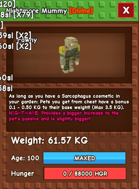 60kg Nightmare Mummy super handsome