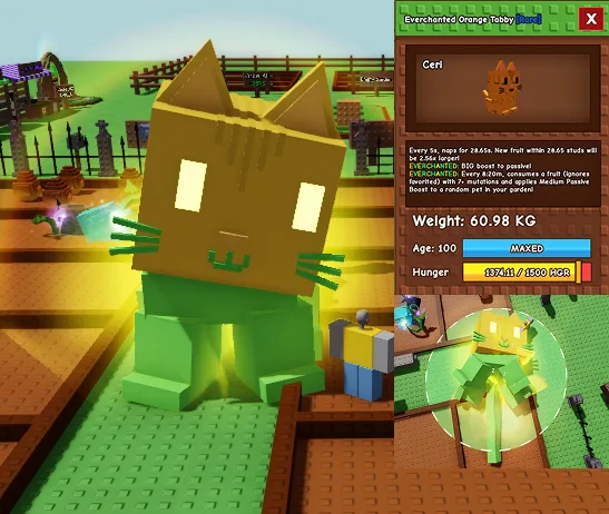 HUGE Orange Tabby 60Kg+ Cooldown 5s Everchanted Mutation — Account account