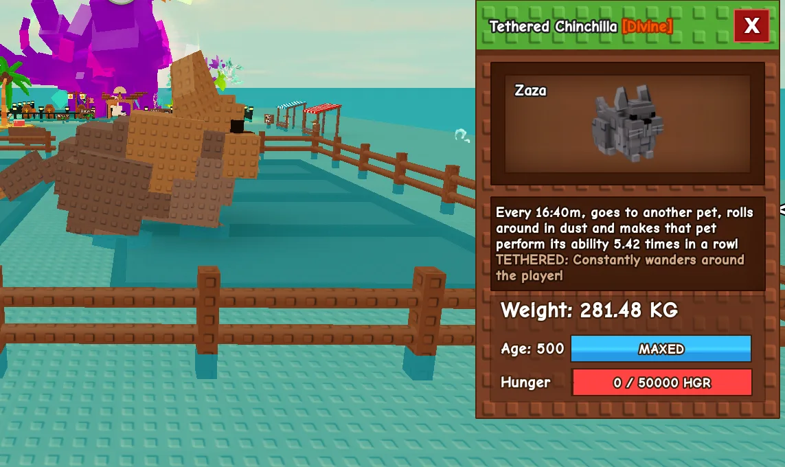 280KG+ Tethered Chinchilla Divine // super handsome // Age 500 MAXED // 5.42x Ability Replay