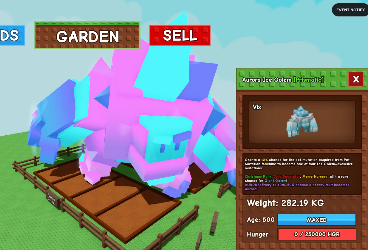 282.19kg Aurora Ice Golem