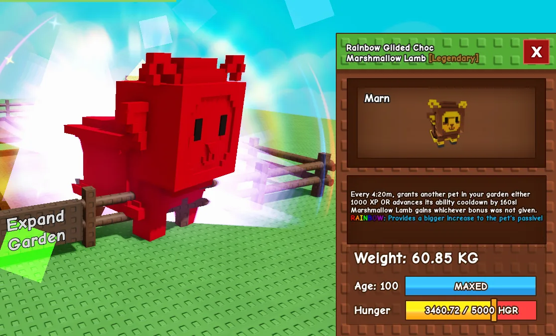 60.95kg Age 100 Rainbow Gilded Choc Marshmallow Lamb