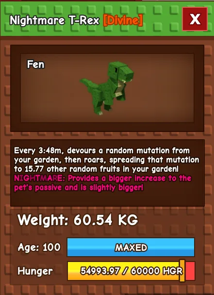 Titanic Nightmare T-rex 60kg