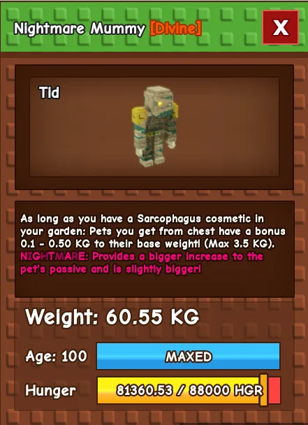 Titanic Nightmare Mummy 60kg